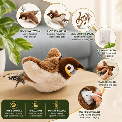 Interactive Cat Toy — Flapping Bird