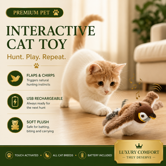 Interactive Cat Toy — Flapping Bird