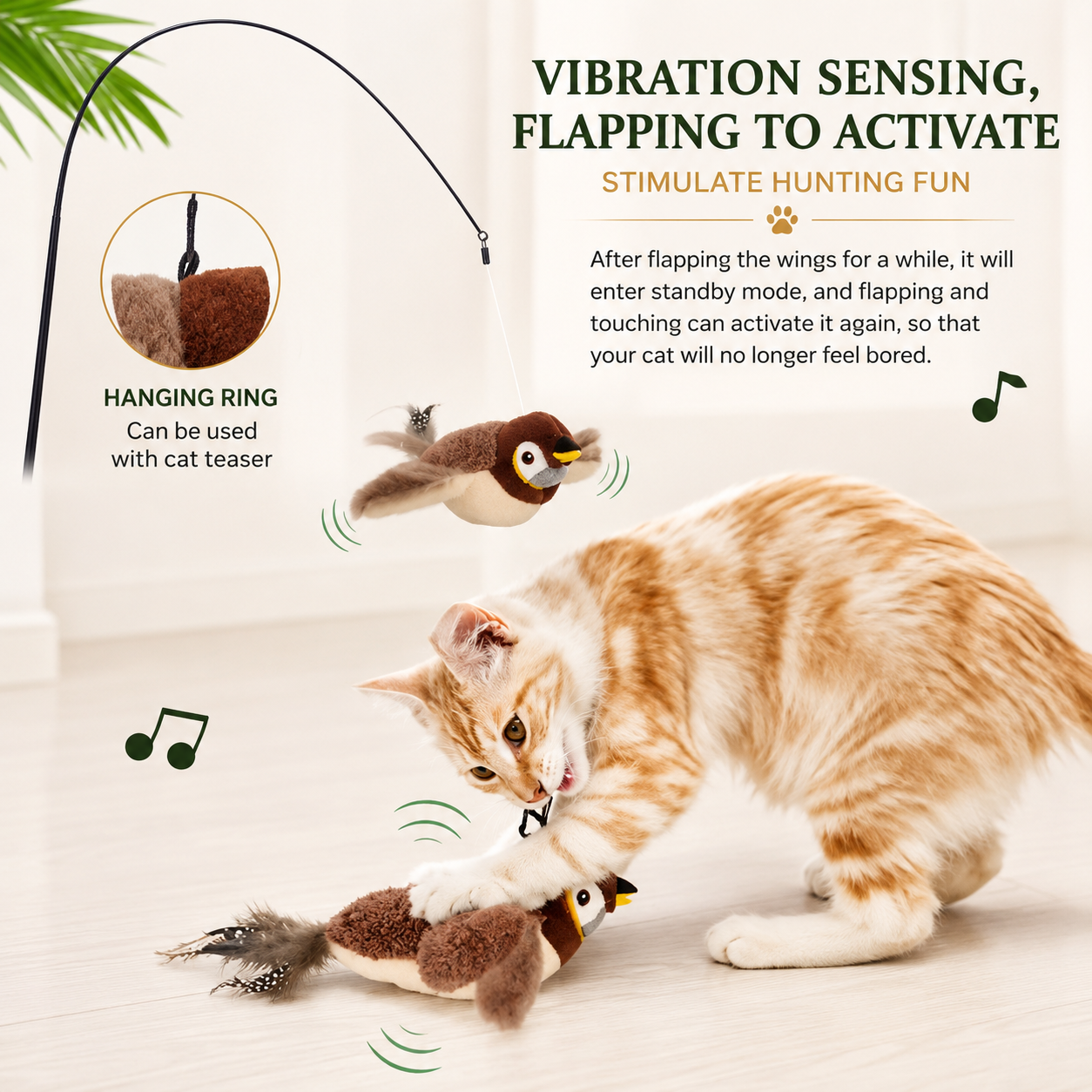 Interactive Cat Toy — Flapping Bird