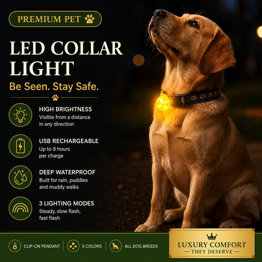 LED Dog Collar — Rechargeable Safety Light