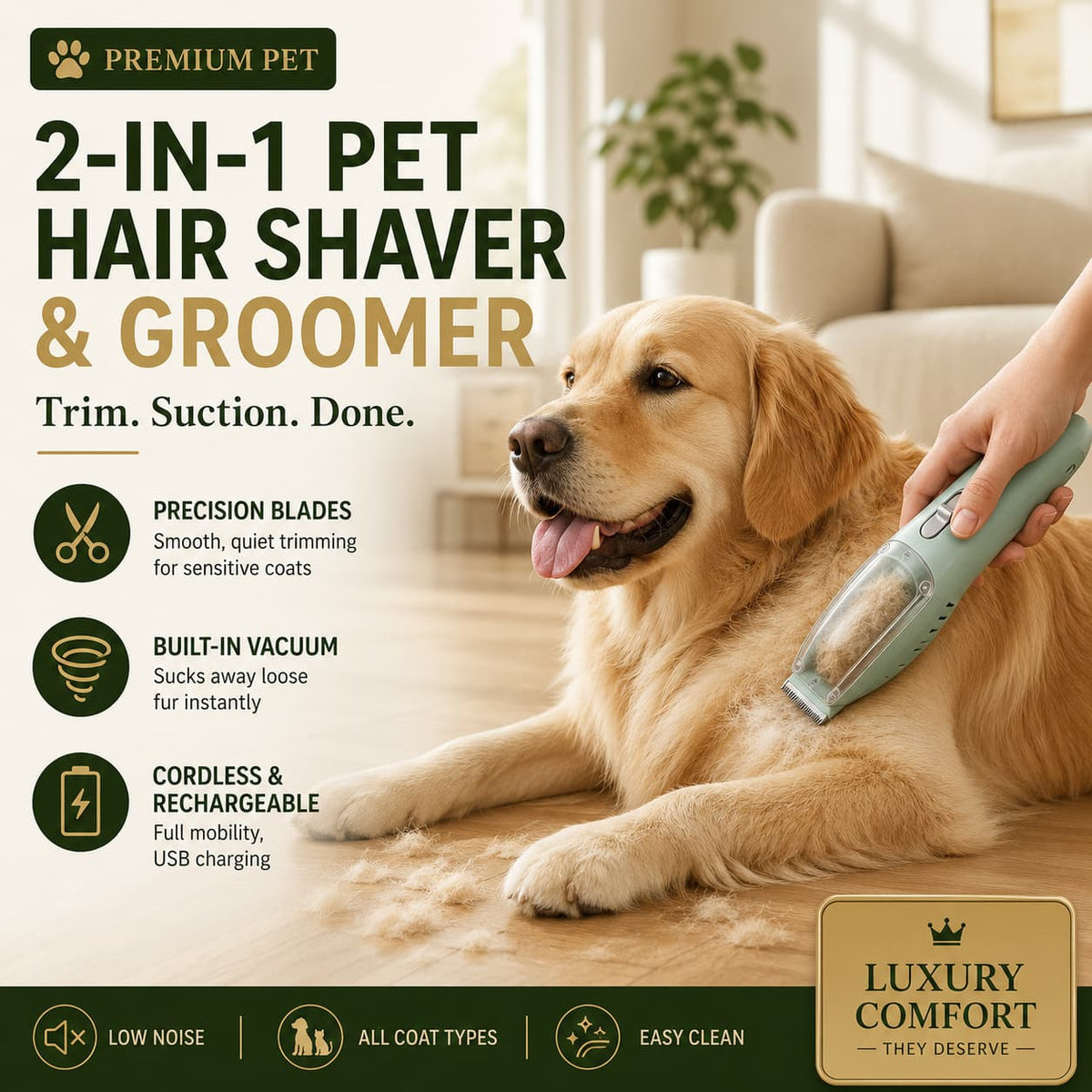 2-in-1 Pet Hair Shaver & Groomer